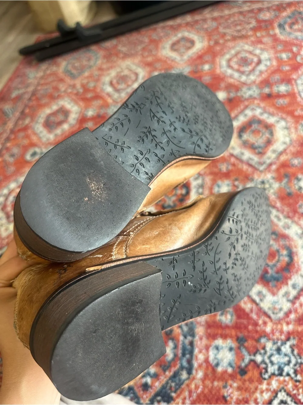 Miss Albright leather boots with ruffles
